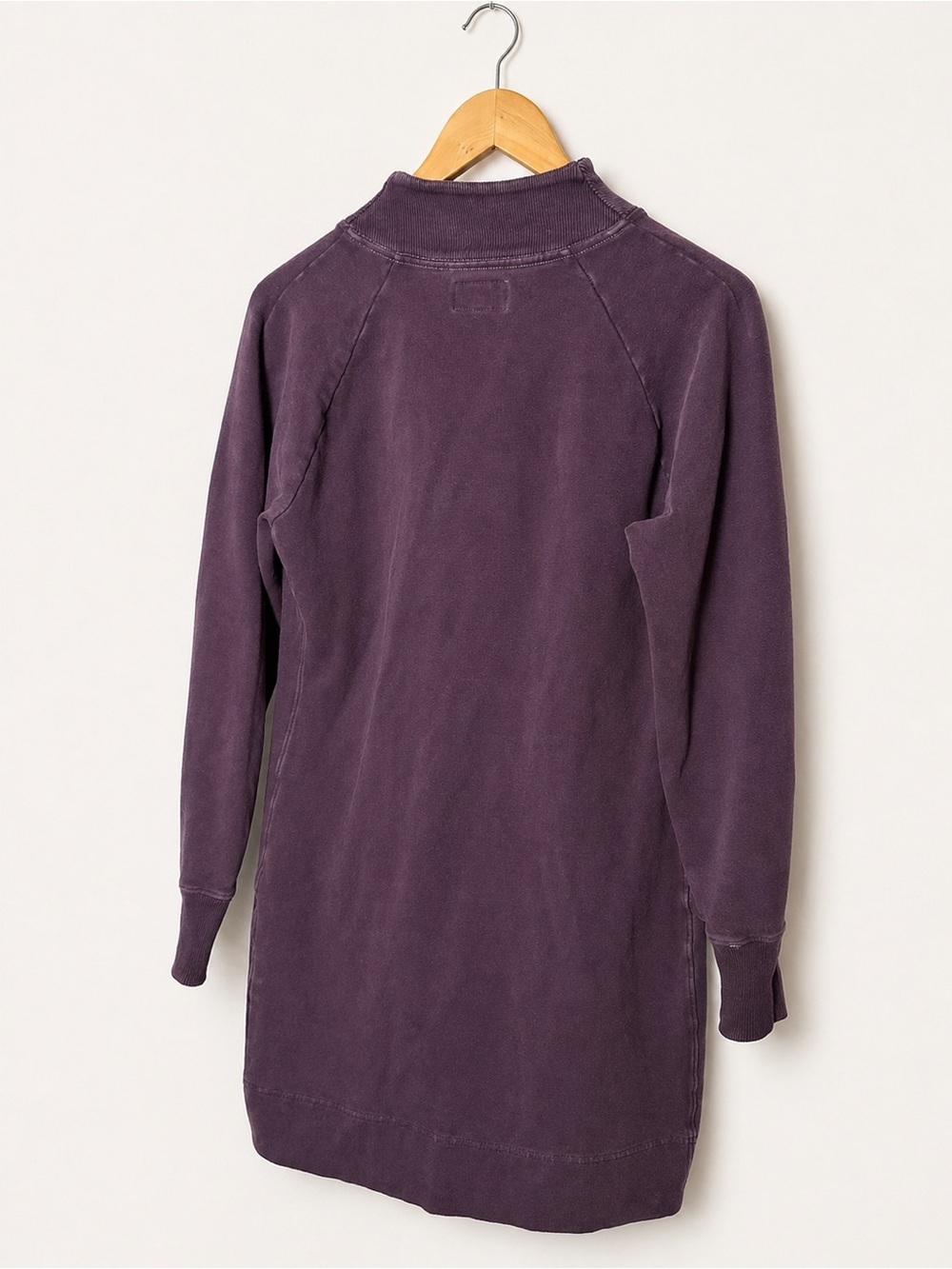 American Giant Womens Large Quarter Zip Tunic Sweatshirt Plum Purple Cotton USA - Picture 2 of 4